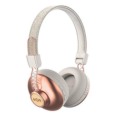 House of Marley Positive Vibration 2 Wireless - Bluetooth On-Ear Headphones, Noise Isolating, Premium Sound 50mm Drivers, Integrated Mic, USB Charging, Enhanced 10hrs Battery Life - Copper