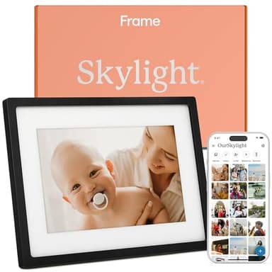 Skylight Frame – WiFi Digital Picture Frame Customer Support, Digital Photo Frame with Easy Setup, Touch Screen Digital Frame, Gifts for Parents and Grandparents - 10 Inch Black