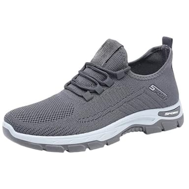 Mens Slip On Trainers Summer Lightweight Breathable Mesh Sneakers Fashion Wide Fit Walking Shoes Solid Colour Casual Comfortable Jogging Shoes Shallow Outdoor Workout Training Shoes