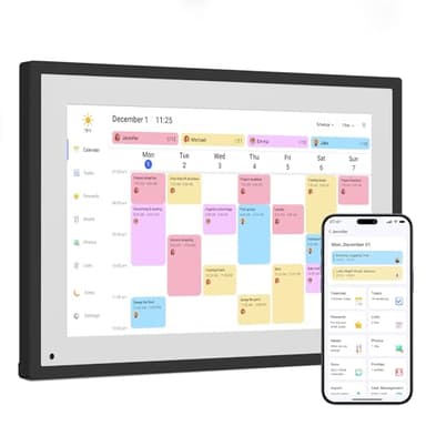 Dragon Touch 10.1 inch Digital Calendar Chore Chart – Interactive Touchscreen,Digital Picture Frame Smart Family Planner, Hearth Display Desk Digital Calendar Seamless Scheduling Black