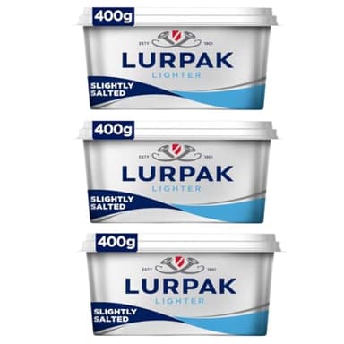 Light Butter Slightly Salted Rapeseed Oil 400g Lurpaks Spreadable (3x400g)