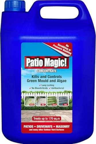 Patio Magic Patio Cleaner 2.5L / 5L | Kills Green Mould, Algae & Moss on Hard Outdoor Surfaces | No Pressure Washing Needed | Concentrated Formula (5L)
