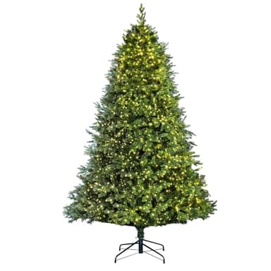 Christmas Tree World | 8ft Artificial Ultra-Lit Montagna Fir | Natural and Realistic Look with Bushy and Luxury Quality PVC Tips | Easy to Assemble and Take Down | 150cm Diameter