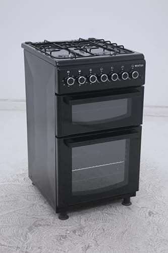 BlueFlame DG5403XBZB 50 cm Freestanding Dual Fuel Cooker With Double Cavity Oven - Black