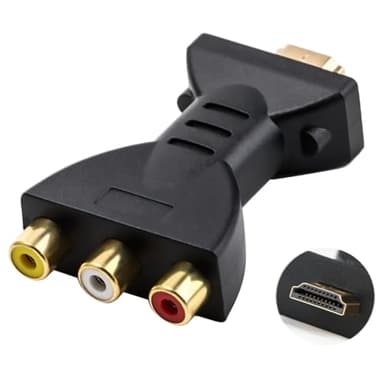 RCA to HDMI Converter, HDMI to AV RGB RCA Adapter AV to HDMI Converter Digital Signal Component Converter for TV DVD Player PS2 Xbox Laptop – Supports RGB to HDMI HDMI to RCA HDMI to 3 RGB Adapter