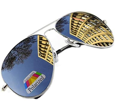 MFAZ Morefaz Ltd Vintage Retro Original Pilot Mirrored Mirror lens Polarized Sunglasses Glasses Air Force Unisex Vintage lens UV400 (Silver Mirrored)