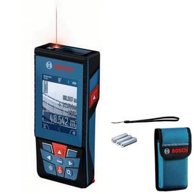 Bosch Professional Laser Measure GLM 100-25 C (integrated camera, range: up to 100m, robust, IP54, ± 1.5 mm*, 3x AA batteries, hand strap, pouch)