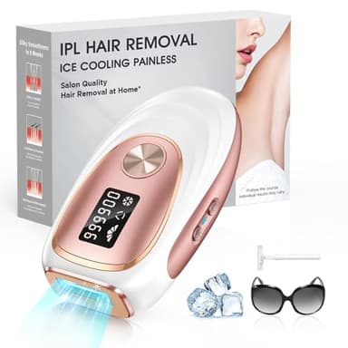 Haarlosy IPL Hair Removal Device - Painless Salon Quality Results at Home & Long Lasting Smoothness, Laser Hair Removal Device for Women and Men, Face, Bikini Line and Body, 5 Levels, Bright Rose