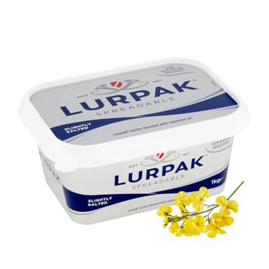 Lurpak Spreadable Salted Butter Blend 1kg – Slightly Salted Butter Spread with Rapeseed Oil – Smooth, Creamy Texture for Easy Spreading Every Time