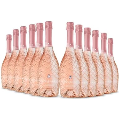 Liquid Diamond Prosecco Rosé - 12 Bottles - Premium Sparkling Pink Prosecco from the heart of Italy, Prosecco Gift (2 x 6 bottle cases of 75cl)