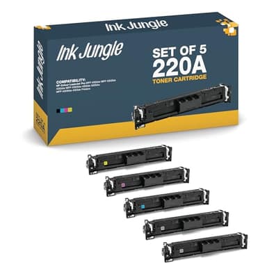 Set of 5 220A Toner Cartridge Multipack With Chip Compatible With HP Colour LaserJet Pro MFP 4302dw 4302fdn 4302fdw 4202dw 4202dn 4303dw 4303fdn 4303fdw Printers Replaces W2200A W2201A W2202A W2203A