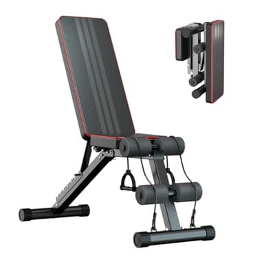 Panana Adjustable Weight Bench, Foldable Fitness Bench for Home Gym, Incline Flat Decline Utility Bench with 7 Back Positions, Heavy Duty 660lbs Workout Bench for Full Body Training