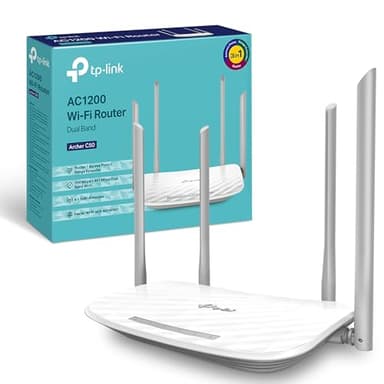 TP-Link Archer C50 AC1200Mbps Wireless Dual-Band WiFi Router, WiFi Speed up to 867 Mbps/5 GHz + 300 Mbps/2.4 GHz, 4+1 Fast Ports, Single-Core CPU, Guest Network, Parental Control, Easy Setup