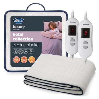 Silentnight Hotel Collection King Size Electric Blanket - Luxury Cosy Comfort Covered in a Super Soft Fleece Fabric - Full Mattress Coverage with Easy Fit Straps - 3 Heat Settings, 203 x 153cm, King