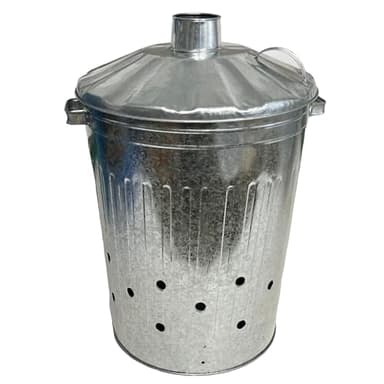 AB Tools Large Galvanised Incinerator Bin + Lid Garden Rubbish Leaf Waste Burner 1pc