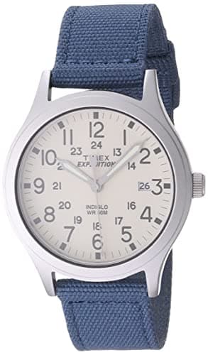 Timex Unisex TW4B13800 Expedition Scout 36 Blue/Natural Nylon Strap Watch