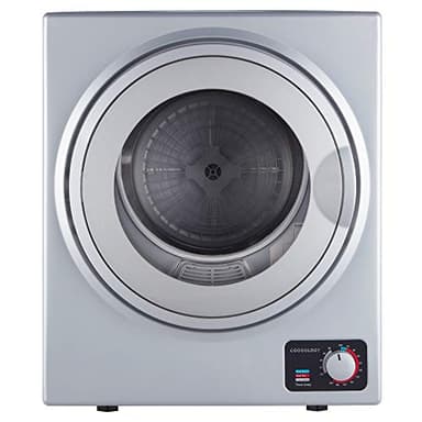 Cookology CMVD25BK Mini Vented Tumble Dryer in Silver - 2.5kg Capacity - Table Top - Compact Design - Dial Heat Controls - 4 Drying Functions - 200 Minute Timer