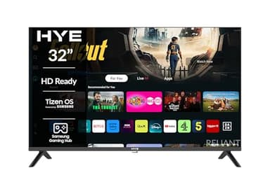 HYE TV - Smart TV, 32" Screen Size, HD Ready Resolution, Samsung Tizen OS & Gaming Hub, Versatile Connectivity, Black, Perfect For Streaming, Gaming & Entertainment - 32HDS1008