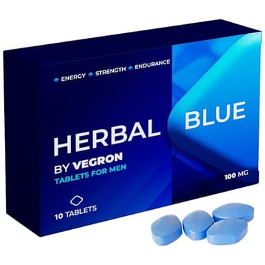 Herbal Blue Men’s Daily Support – 10 Tablets 100mg | Natural Herbal Supplement for Men | Supports Energy, Vitality & Endurance | Daily Wellness & Performance Formula | UK Made