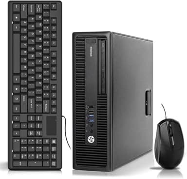 HP EliteDesk 800 G2 SFF Desktop PC, Intel Core i3-6100, 8GB RAM, 256GB SSD, US Keyboard, WiFi, Bluetooth, Windows 11 Pro (Renewed)