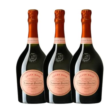 Laurent Perrier Cuvee Rose Brut NV Champagne | 12% ABV | 75cl | France (Pack of 3 Bottles (75cl)