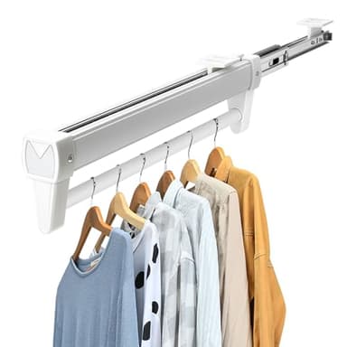 Pull Out Clothes Hanger Rod,Adjustable Pull Out Clothes Hanger Rail Rack for Wardrobe,Extendable Closet Rod For Pants Clothing Storage,Closet Rod for Wardrobe Houseware,Load 30kg (310mm)