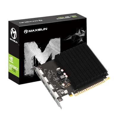 maxsun GeForce GT 730 4GB GDDR3 Graphics Card, 4X HDMI, Support 4K@30Hz Video Card, PCI Express 2.0 x8, Silent GPU(4G4H)