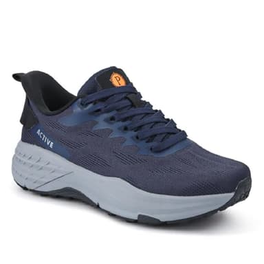 Just Step in Wide Fit Memory Foam Trainers - Navy Size 6