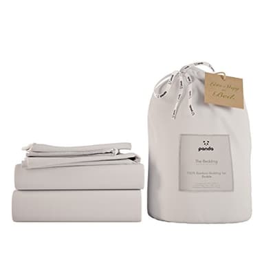 Panda London Bamboo Complete Bedding Set - Eco-Friendly, Hypoallergenic, Full Set for Comfort, UK Double, Pure White
