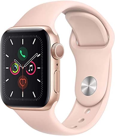 Apple Watch Series 5 (GPS, 40mm) - Gold Aluminium Case with Pink Sand Sport Band (Renewed)