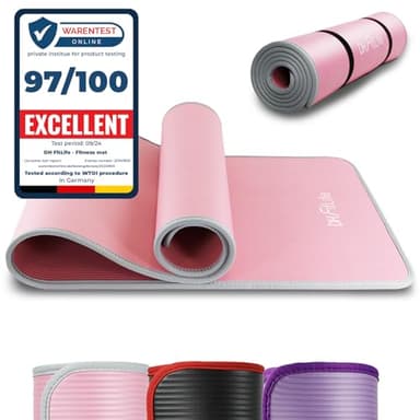 DH FitLife Yoga Mat 183 x 61 x 1 cm – Extra Thick, Non-Slip Exercise & Fitness Mat, Durable Gymnastics Mat for Pilates, Workout & Home Gym (Pink)