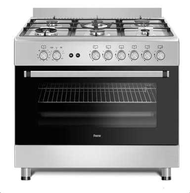 Ferre F9S60GF-IN 90cm Gas Range Cooker With Double Turbo Fan & 6 Burner(1 Wok) Gas Hob - Stainless Steel
