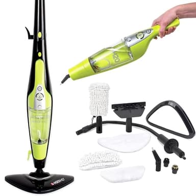 H2O HD 5-in-1 Steam Mop & Handheld Steam Cleaner – Carpet Cleaner, Clothes Steamer, Grout & Window Tools, Chemical-Free, Lightweight & Compact, 1500W, 450ml Tank, Variable Settings