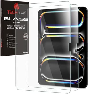 TECHGEAR iPad Pro 13 inch 2024 (2 Pack) Tempered Glass Screen Protectors [9H Toughness] [HD Clarity] [Scratch-Resistant] [No-Bubble] Made For Apple iPad Pro 13" (M4) 2024