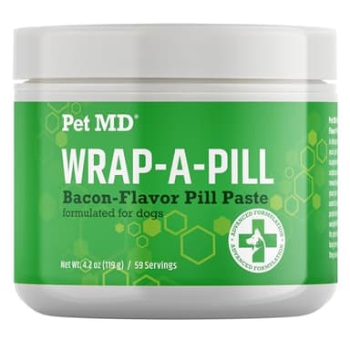Pet MD Wrap A Pill Bacon Flavour Pill Paste for Dogs - Create a Pocket to Hide Pills and Medication - 59 Servings