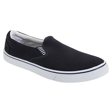 DEK Canvas Slip On Mens Shoes Navy Blue (13 UK)