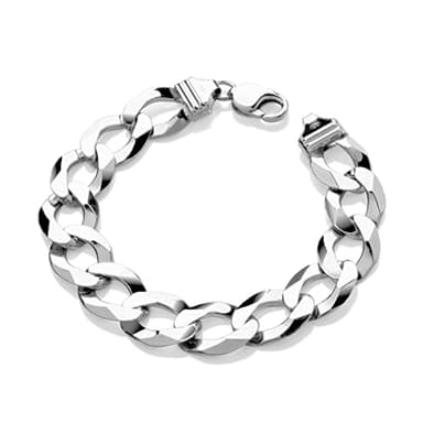 Old English Jewellers Sterling Silver Chunky Men's Curb Bracelet - 9 INCH - 16mm Width