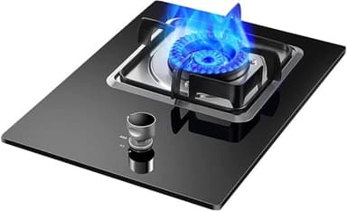 VUIKLCty Gas Cooker gas hob Built-in Gas Hob - Tabletop Kitchen Cooking - Easy To Clean Tempered Glass Or Stainless Steel Panel - Single Burner - Flameout Protection(NG)