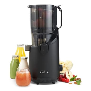 Fridja f2500 Juicer, Whole Fruit Masticating Slow Juicer, 135mm Feeding Chute & 250W Motor, Cold Press Juice & Nut Milk Extraction, Full-Size, Matte Black