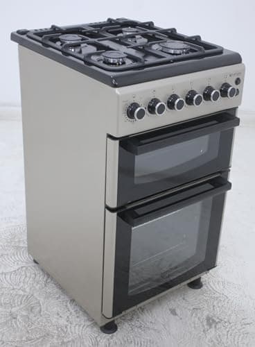 BlueFlame DG5402XPZU 50 cm Freestanding Gas Cooker With Double Cavity Oven - Silver