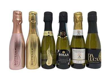 A collection of 6 x 20cl Prosecco including Bolla, Bottega Gold, Bottega Rose, Bottega Poeti, Da Luca, Galanti brought to you by the Easy Wine Shop