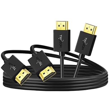 Twozoh Slim HDMI Cable 0.3M 2 Pack, Ultra Thin & Extreme Flexible HDMI Lead Support 4K@60Hz/2160P/1080P