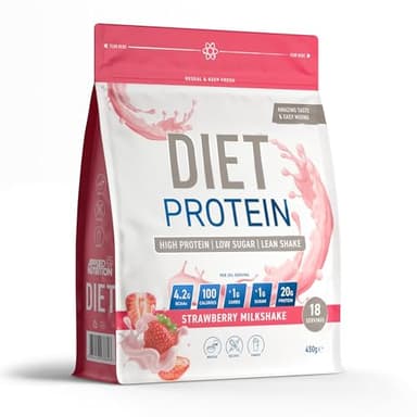 Applied Nutrition Diet Whey - High Protein Powder Supplement, Low Carb & Sugar, for Weight Management with CLA, L Carnitine, Green Tea (450g - 18 Servings) (Strawberry Milkshake)