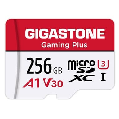 GIGASTONE 256GB Gaming Plus Series Memory Card Speed Up to 100MB/s for Nintendo-Switch 1, Game Console, 4K Video A1 V30 U3 MicroSDXC with SD Adapter