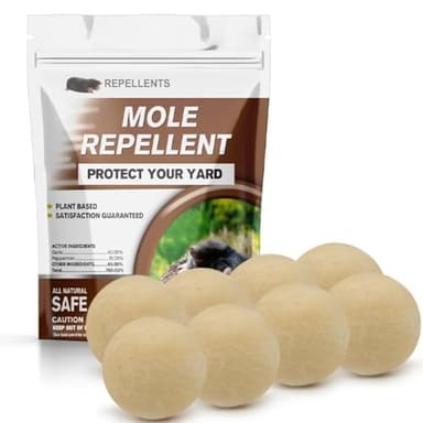 WENQHL Mole Repellent Ultrasonic, Gopher Repellent, Effective Moles Deterrent for Lawn, Natural Mole Traps for Garden, Groundhog Repellant, Vole Repellents, Mole Deterrent -8P