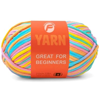 FREEASYFAR 1 Pack Beginner Crochet and Knit Yarn,Soft Cotton Blend Yarn for Crocheting and Knitting with Clear Stitches; Worsted-Weight Medium #4;120Yards/3.5Oz;(Coral, 1 Skein)