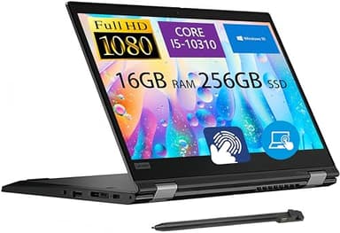 Lenovo ThinkPad L13 Yoga Gen 1 Touchscreen 2 in 1 Laptop, 13.3-Inch FHD, Intel Core i5-10310U, 16GB RAM, 256 GB SSD, Stylus Pen, QWERTY Keyboard, Windows 11 Pro (Renewed)