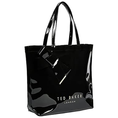 Ted Baker Women's Nicon Vinyl Bow Shopper, Black, One Size UK
