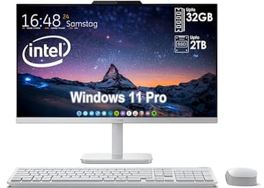 Lenovo All-in-One Desktop with Intel 4-Core Processor| 24 inch Full HD Display| 16GB DDR4 RAM, 1TB PCIe SSD| WiFi 6| Bluetooth| USB, Ethernet Ports| Windows 11 Pro| HDMI Out for External Display