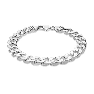 Tuscany Silver Men's Sterling Silver 9.7mm Curb Bracelet of 20cm/8"